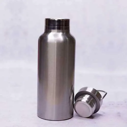 Silver Personalised Asa Vacuum Bottle, 500ml - Name