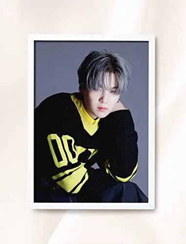 SINCE 7 STORE BTS Suga Frame Wall Art for Room Decoration/for Gifting/BTS Merch (White, 8x12 Inches)