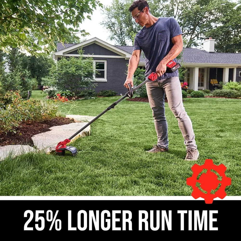 SKIL CB7542B-10 PWR CORE 20 Brushless 13" String Trimmer and 400 CFM Leaf Blower Kit, Includes 4.0Ah Battery and Charger