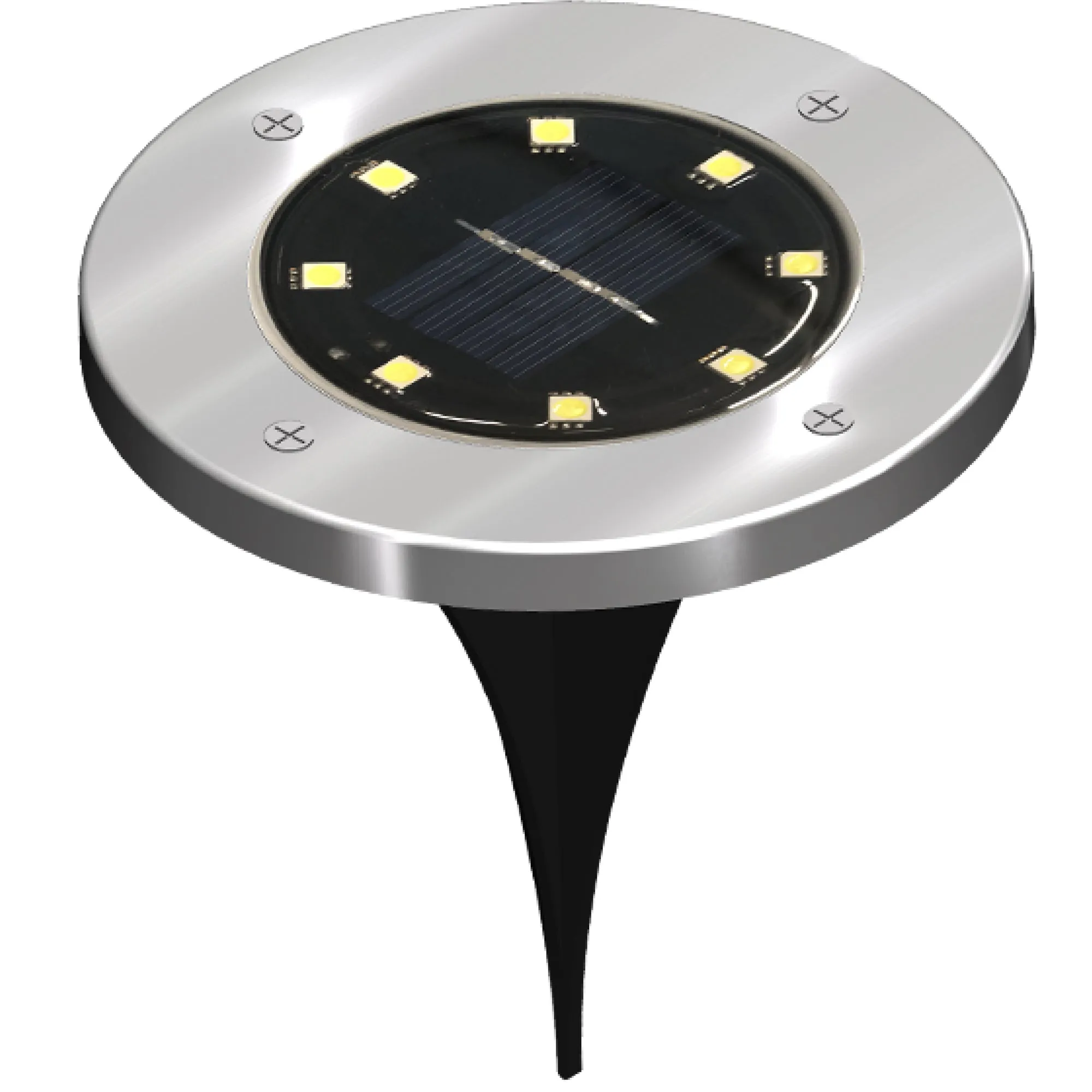 Solar LED Path Lights, Round, Dusk To Dawn