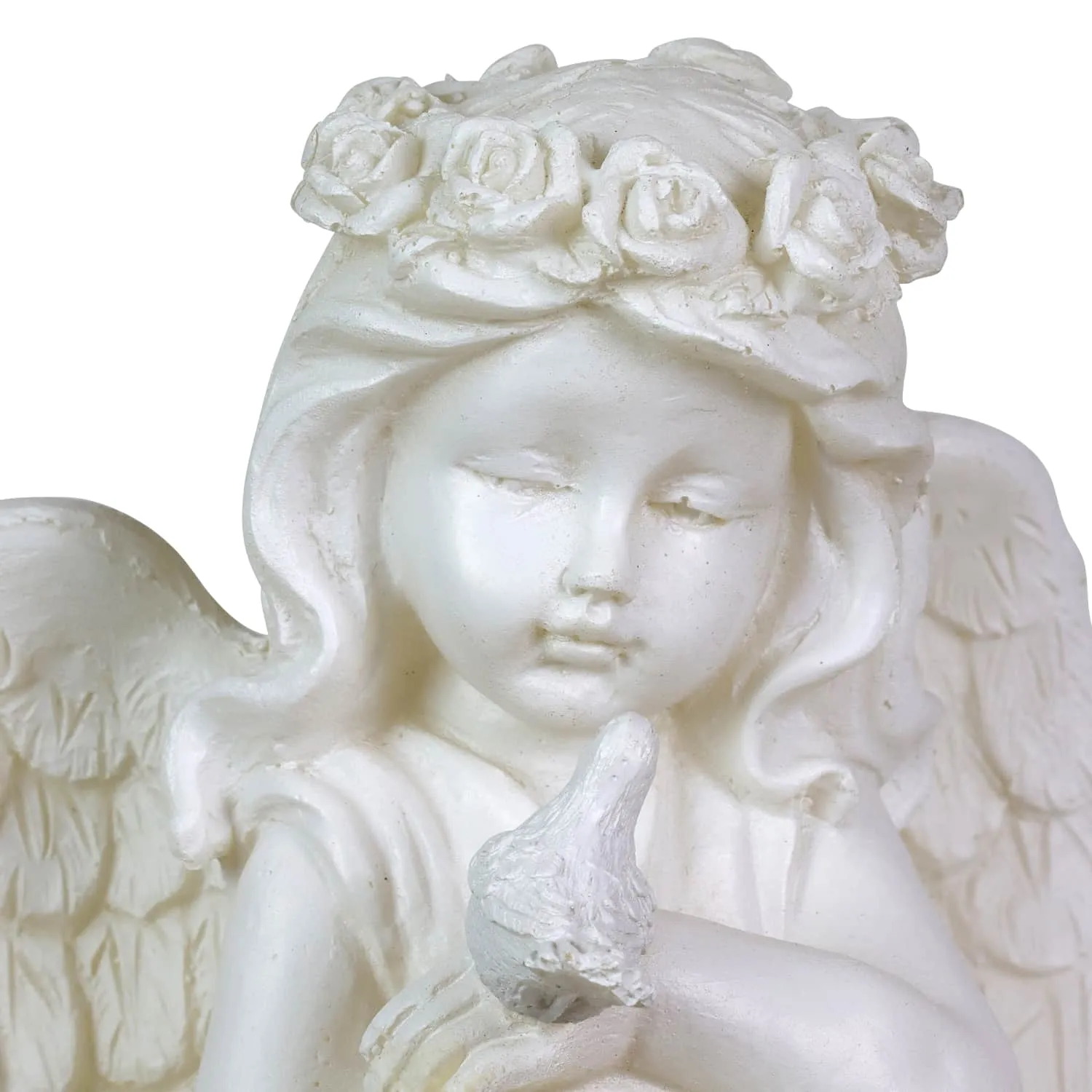 Solar Little Girl Angel Garden Stake in Resin, 5.5 by 30 Inches