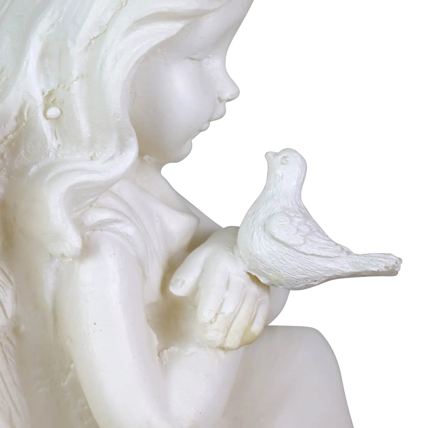 Solar Little Girl Angel Garden Stake in Resin, 5.5 by 30 Inches