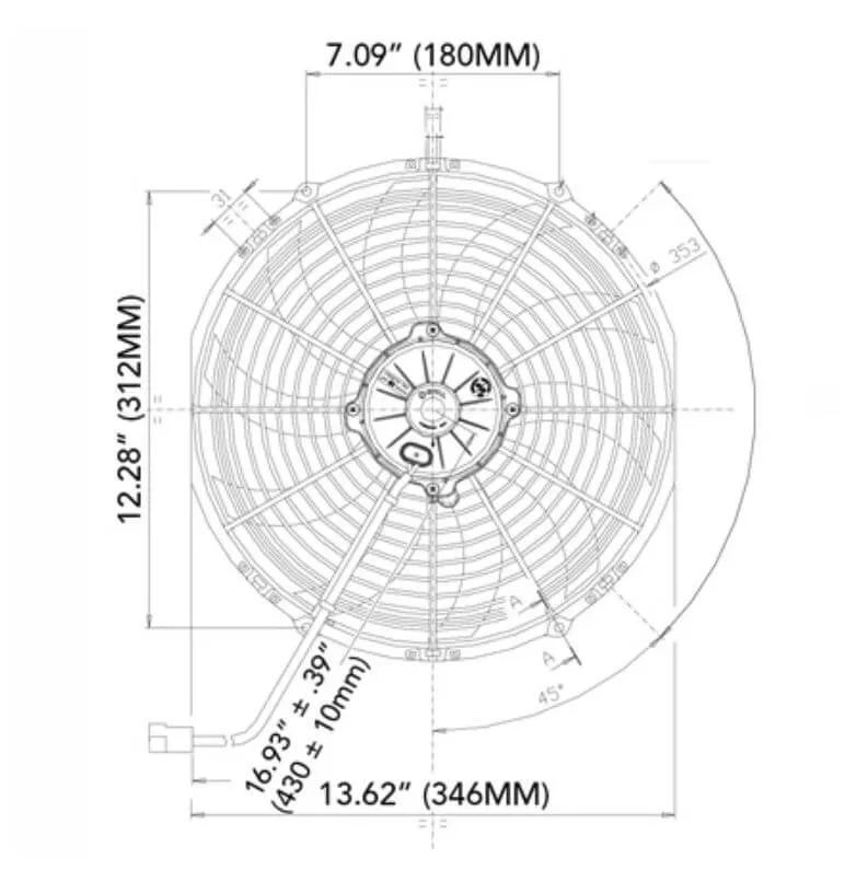 SPAL Electric Radiator Fan (13" - Pusher Style - High Performance - 1682 CFM) 30102045