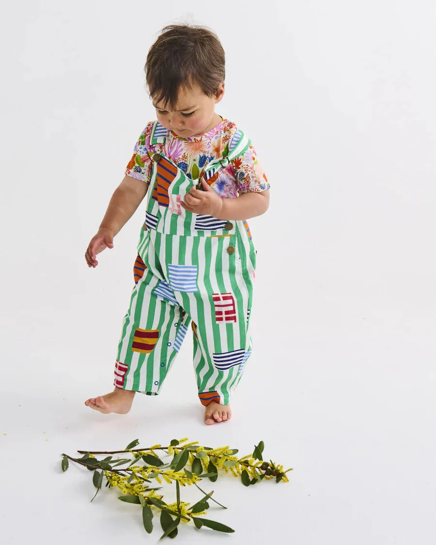 Stripe on Stripe Baby Overalls