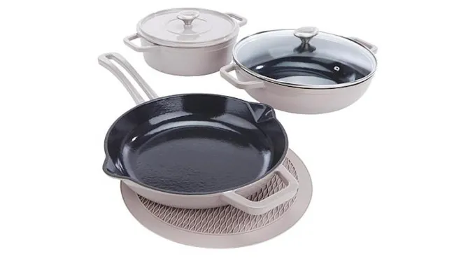 Symon Home 6-piece Enameled Cast Iron Cookware Set Model 652-316 - Ships Quick!