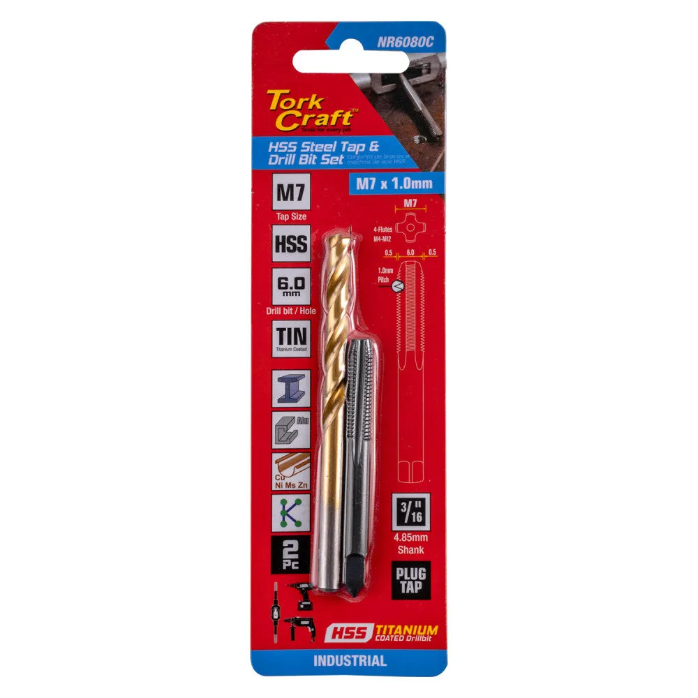 Tork Craft | Tap HSS 7X1.0mm & Drill 6.0mm 2Pc Set