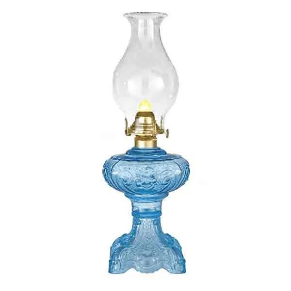 Turquoise Glass Oil Lamp