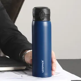 UZSPACE Business Sport Water Bottle Flask Stainless Steel Thermos Direct Drink Leakproof Portable Car Tea Cup Coffee Mug