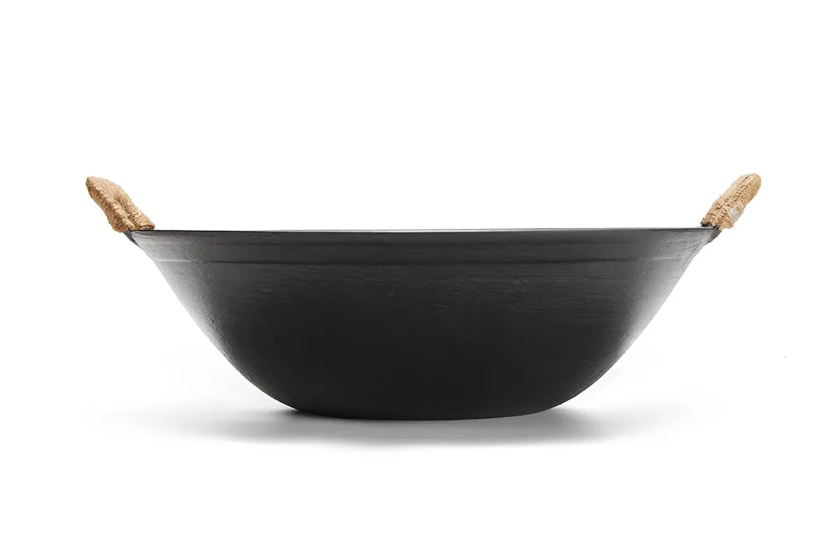 WANGYUANJI Handmade Cast Iron Wok with Dual Handle