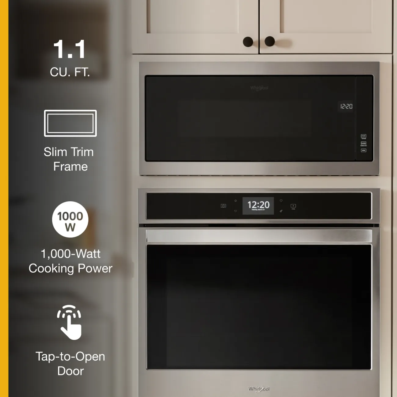 Whirlpool 1.1 Cu. Ft. Built-In Microwave with Slim Trim Kit in Stainless Steel