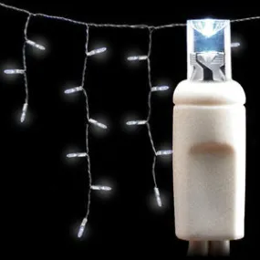 Wide Angle 5MM LED Icicle Lights - 70 Count - Pure White (Cool White) - White Wire