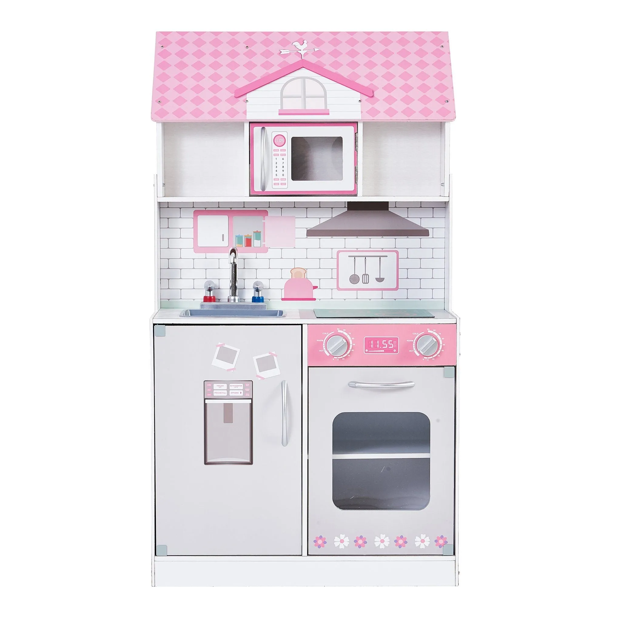 Wonderland Ariel 2 in 1 Doll House & Play Kitchen - Pink / Grey