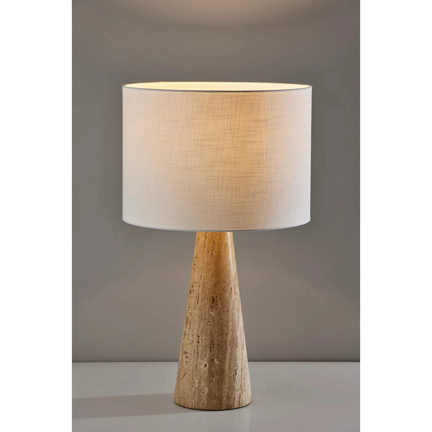 Wren Travertine Tall Table Lamp