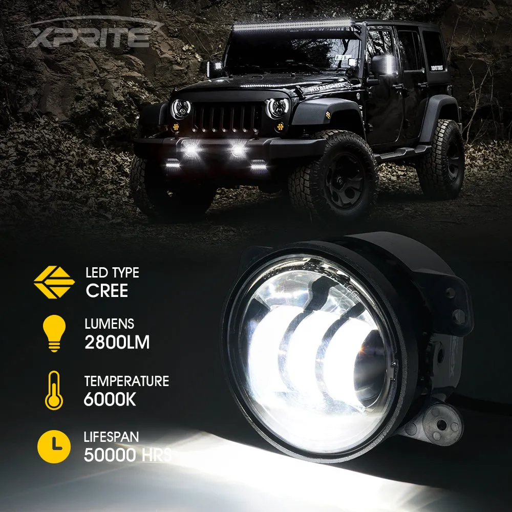 Xprite 4" LED Fog Light Jeep Gladiator JT (2019-2020) Explore Series