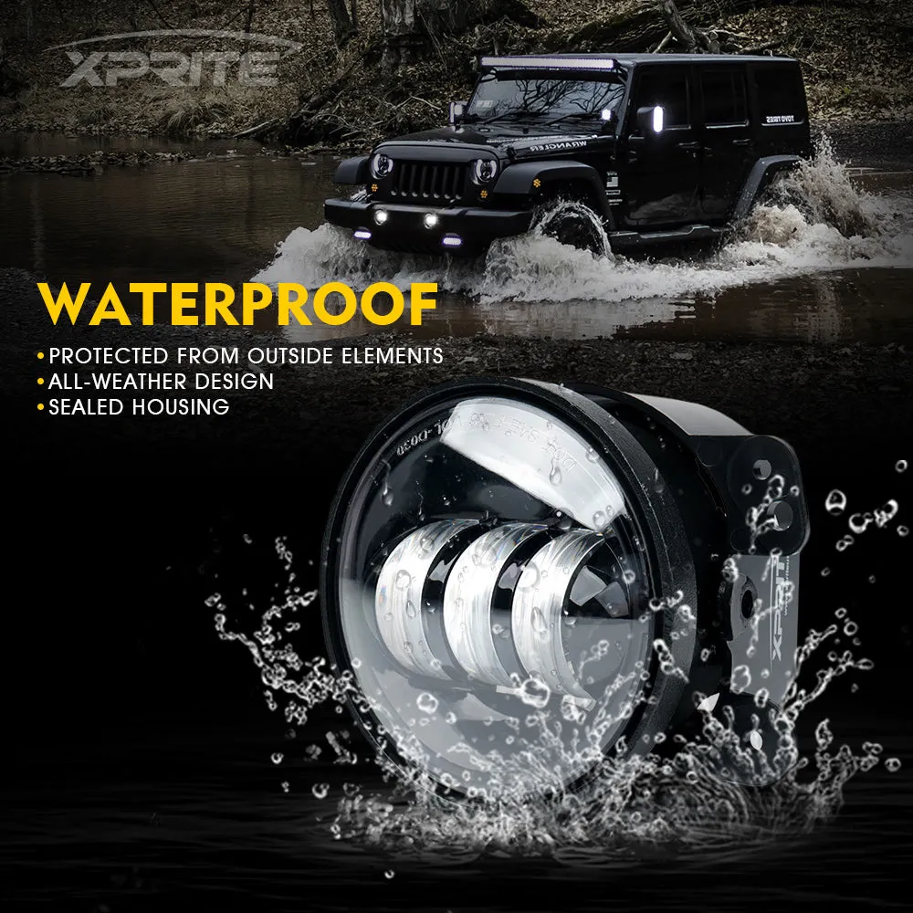 Xprite 4" LED Fog Light Jeep Wrangler JL (2018-2020) Explore Series