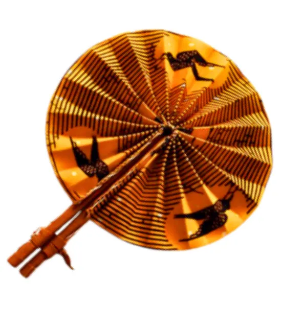 Yellow Animal Ankara Print Fan