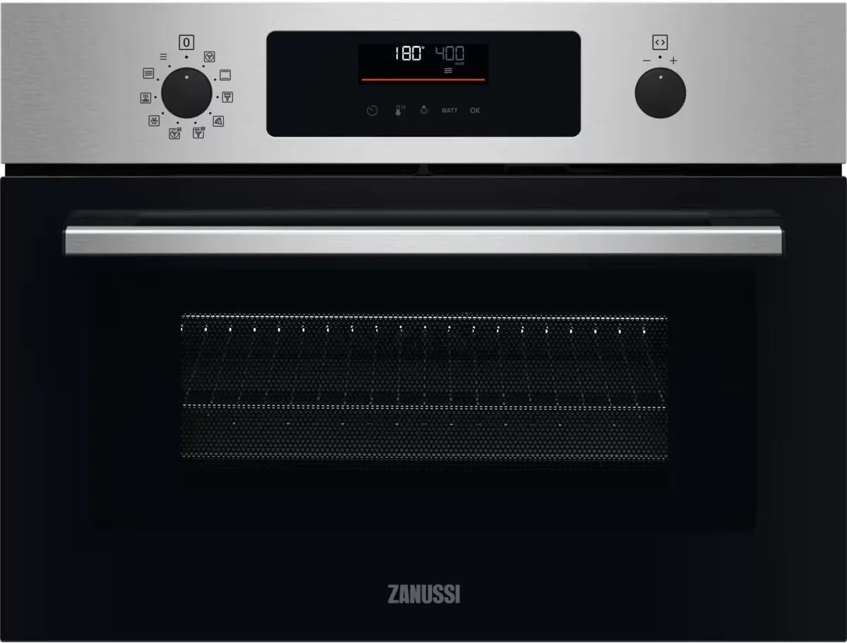 Zanussi ZVENM6XN Compact Oven with Microwave and Grill Functions, Stainless Steel