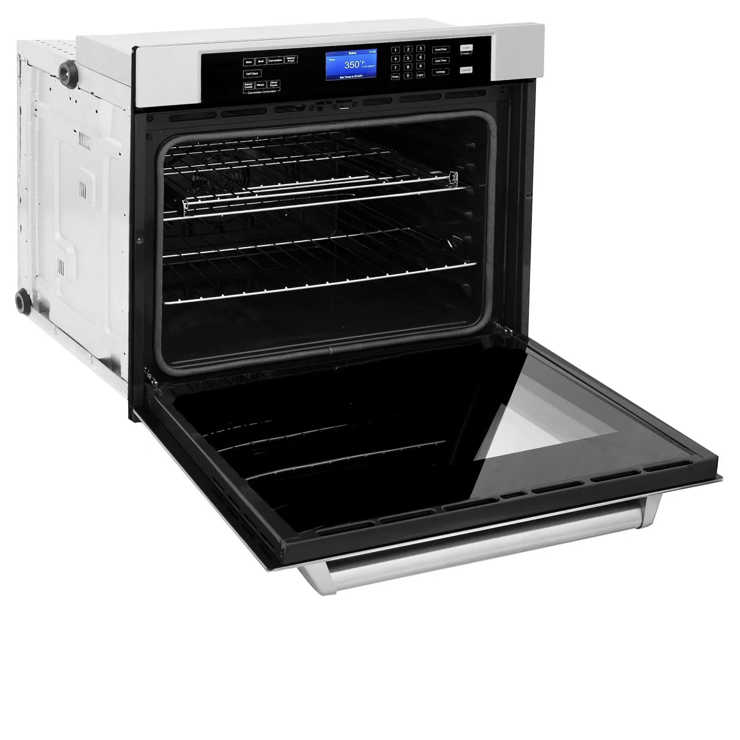 ZLINE Stainless Steel 30" Built-in Convection Microwave Oven and 30" Single Wall Oven with Self Clean (2KP-MW30-AWS30)